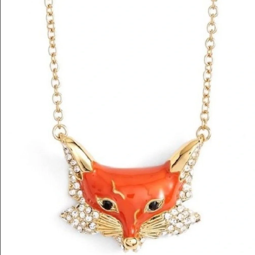 Kate Spade Authentic Orange 12k Gold-plated Into The Woods' Foxy Necklace